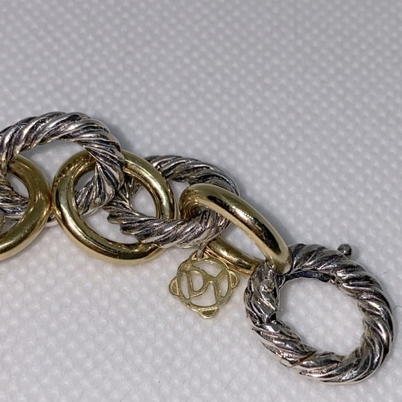 Authentic David Yurman Gold and Silver Oval Link Bracelet - Picture 9 of 15